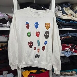 Zayn Malik Mind of Mine Mask Graphic White Sweatshirt Mens Medium Tour Merch